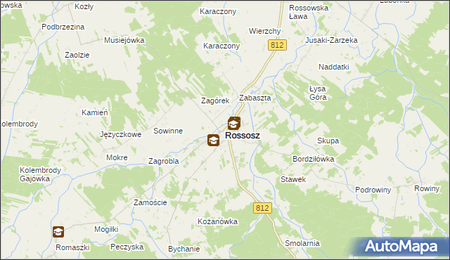 mapa Rossosz powiat bialski, Rossosz powiat bialski na mapie Targeo