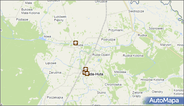 mapa Ruda-Opalin, Ruda-Opalin na mapie Targeo