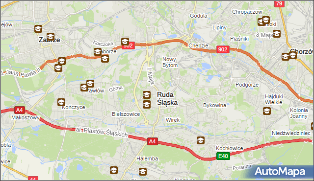 mapa Rudy Śląskiej, Ruda Śląska na mapie Targeo