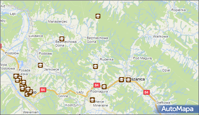 mapa Rudenka, Rudenka na mapie Targeo