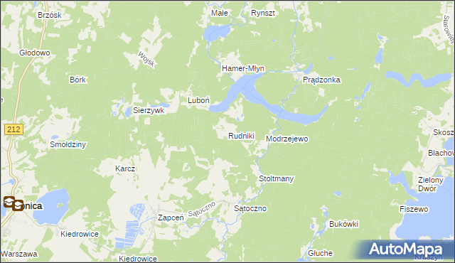 mapa Rudniki gmina Lipnica, Rudniki gmina Lipnica na mapie Targeo