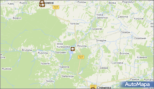 mapa Rzuców, Rzuców na mapie Targeo