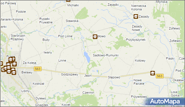 mapa Sadłowo-Rumunki, Sadłowo-Rumunki na mapie Targeo