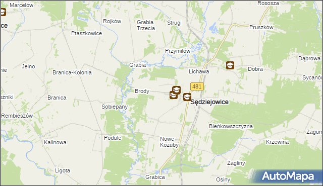 mapa Sędziejowice-Kolonia, Sędziejowice-Kolonia na mapie Targeo