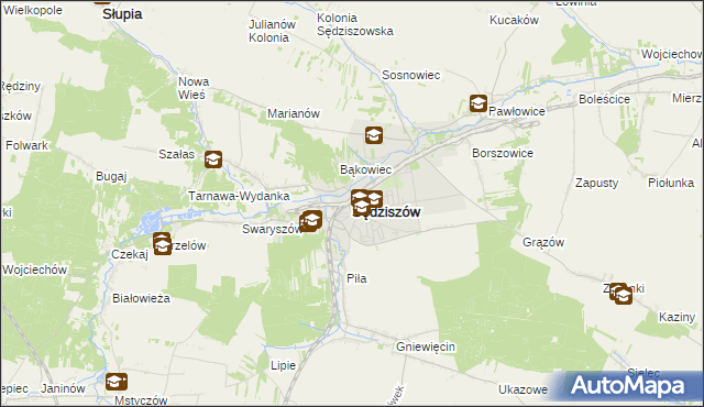 mapa Sędziszów, Sędziszów na mapie Targeo