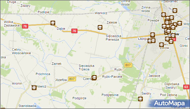 mapa Sięciaszka Druga, Sięciaszka Druga na mapie Targeo