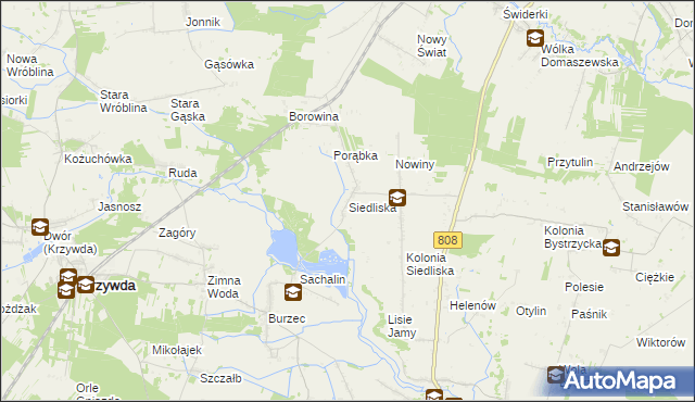 mapa Siedliska gmina Wojcieszków, Siedliska gmina Wojcieszków na mapie Targeo