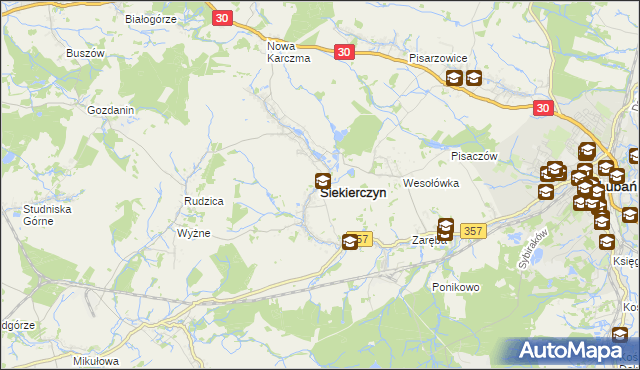 mapa Siekierczyn, Siekierczyn na mapie Targeo