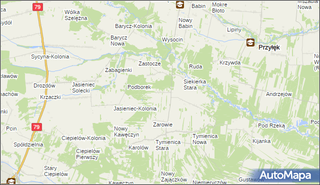 mapa Siekierka Nowa, Siekierka Nowa na mapie Targeo