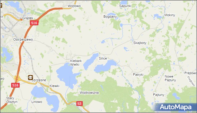 mapa Silice, Silice na mapie Targeo