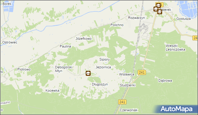 mapa Sipiory, Sipiory na mapie Targeo