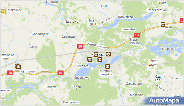 mapa Skępe, Skępe na mapie Targeo