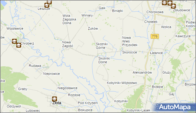 mapa Skotniki Dolne, Skotniki Dolne na mapie Targeo