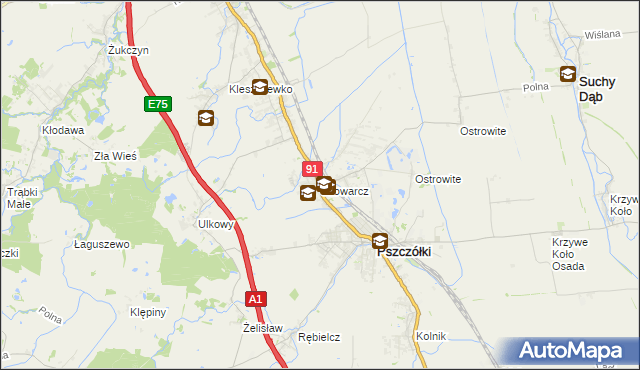 mapa Skowarcz, Skowarcz na mapie Targeo