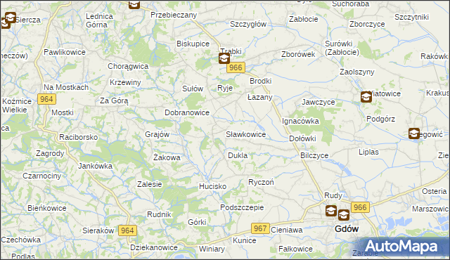 mapa Sławkowice, Sławkowice na mapie Targeo
