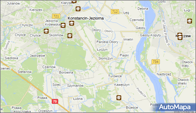 mapa Słomczyn gmina Konstancin-Jeziorna, Słomczyn gmina Konstancin-Jeziorna na mapie Targeo