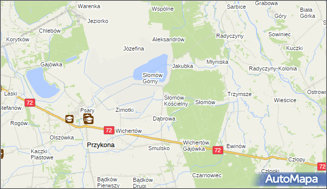 mapa Słomów Kościelny, Słomów Kościelny na mapie Targeo