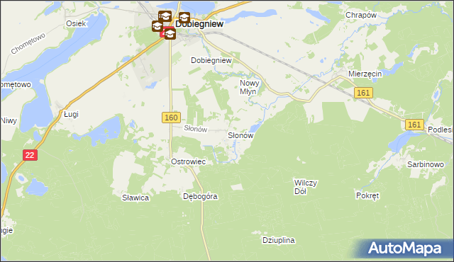 mapa Słonów, Słonów na mapie Targeo