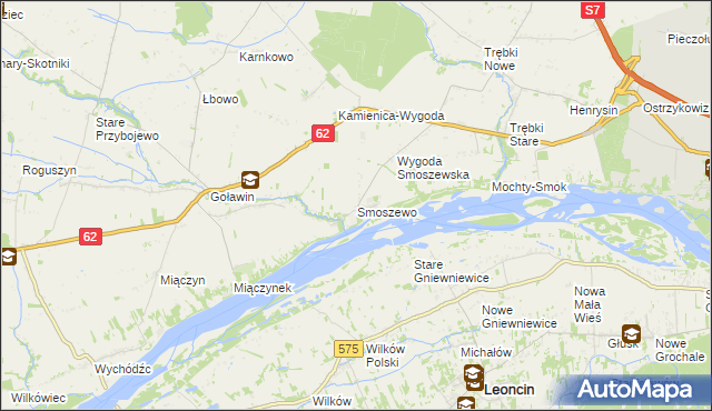 mapa Smoszewo, Smoszewo na mapie Targeo