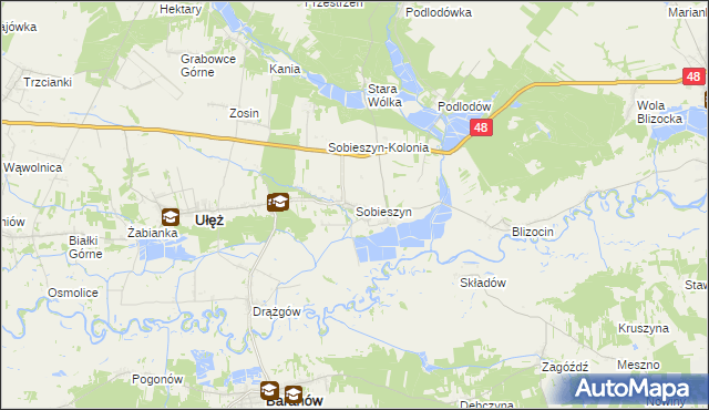 mapa Sobieszyn, Sobieszyn na mapie Targeo