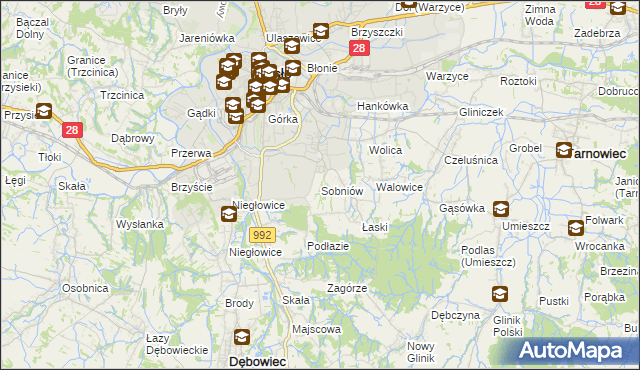 mapa Sobniów, Sobniów na mapie Targeo