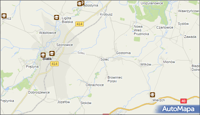 mapa Solec gmina Biała, Solec gmina Biała na mapie Targeo