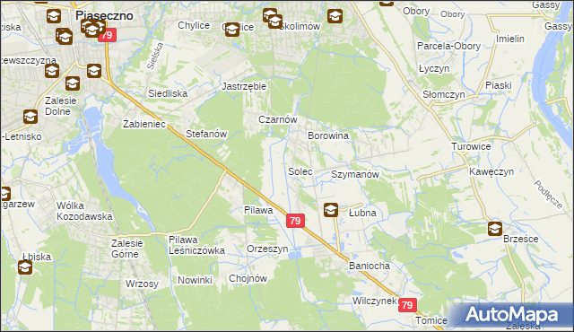 mapa Solec gmina Góra Kalwaria, Solec gmina Góra Kalwaria na mapie Targeo