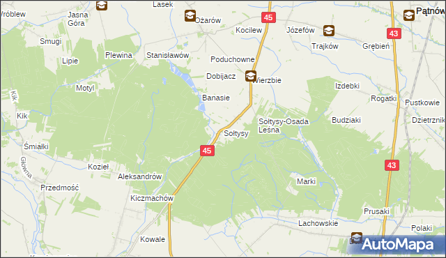 mapa Sołtysy gmina Praszka, Sołtysy gmina Praszka na mapie Targeo