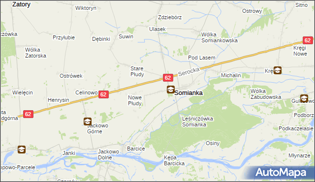 mapa Somianka-Parcele, Somianka-Parcele na mapie Targeo