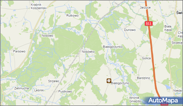 mapa Stajkowo gmina Białogard, Stajkowo gmina Białogard na mapie Targeo