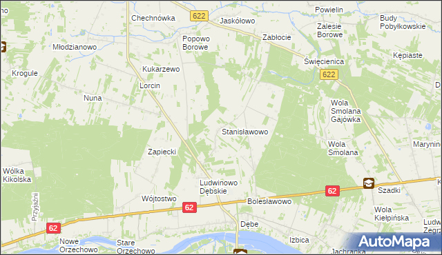 mapa Stanisławowo gmina Serock, Stanisławowo gmina Serock na mapie Targeo