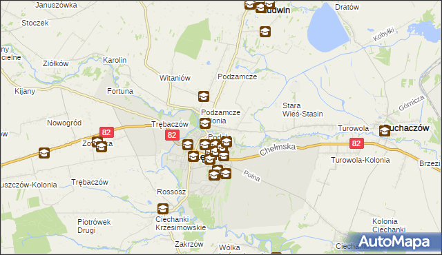 mapa Stara Wieś gmina Łęczna, Stara Wieś gmina Łęczna na mapie Targeo