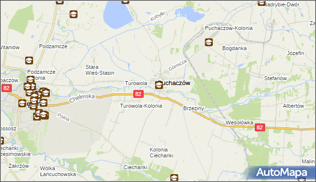 mapa Stara Wieś gmina Puchaczów, Stara Wieś gmina Puchaczów na mapie Targeo