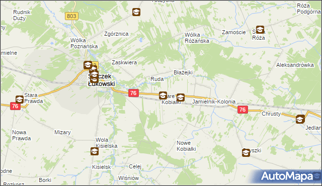 mapa Stare Kobiałki, Stare Kobiałki na mapie Targeo