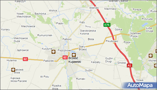 mapa Stary Brześć, Stary Brześć na mapie Targeo