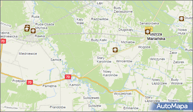 mapa Stary Karolinów, Stary Karolinów na mapie Targeo