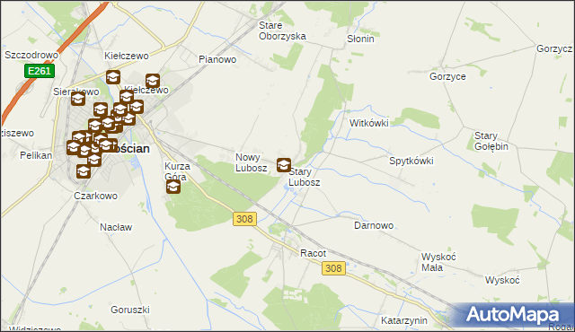 mapa Stary Lubosz, Stary Lubosz na mapie Targeo