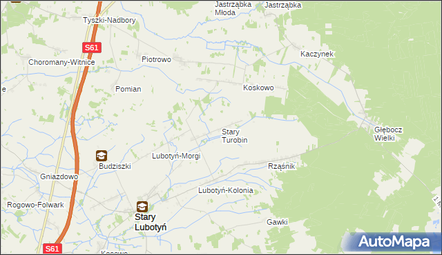 mapa Stary Turobin, Stary Turobin na mapie Targeo