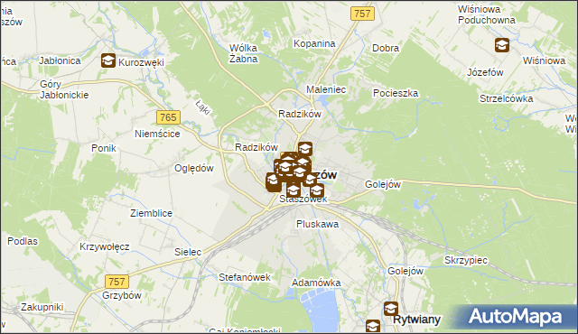 mapa Staszów, Staszów na mapie Targeo