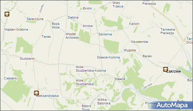 mapa Stawce-Kolonia, Stawce-Kolonia na mapie Targeo