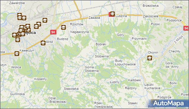 mapa Stobierna gmina Dębica, Stobierna gmina Dębica na mapie Targeo