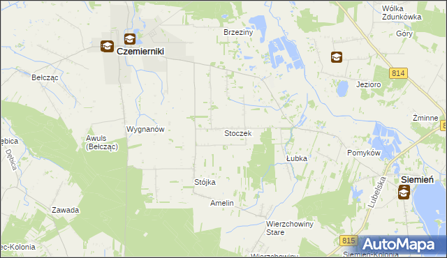 mapa Stoczek gmina Czemierniki, Stoczek gmina Czemierniki na mapie Targeo