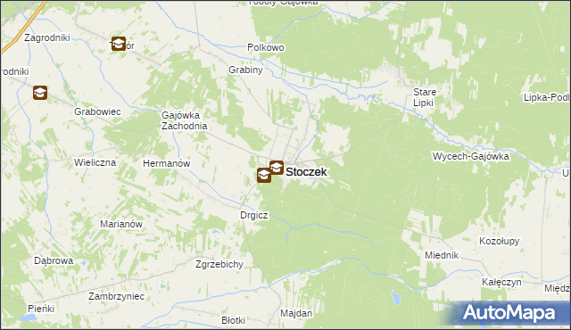 mapa Stoczek powiat węgrowski, Stoczek powiat węgrowski na mapie Targeo