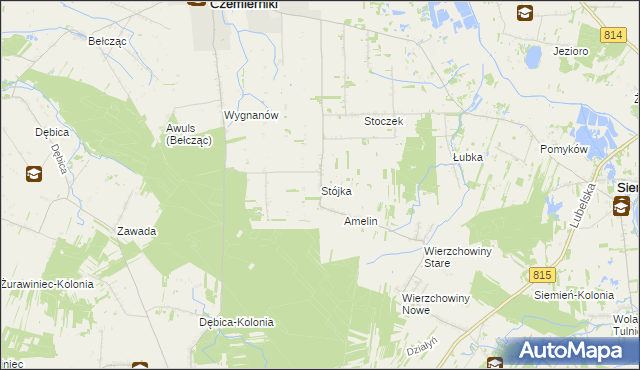 mapa Stójka gmina Czemierniki, Stójka gmina Czemierniki na mapie Targeo