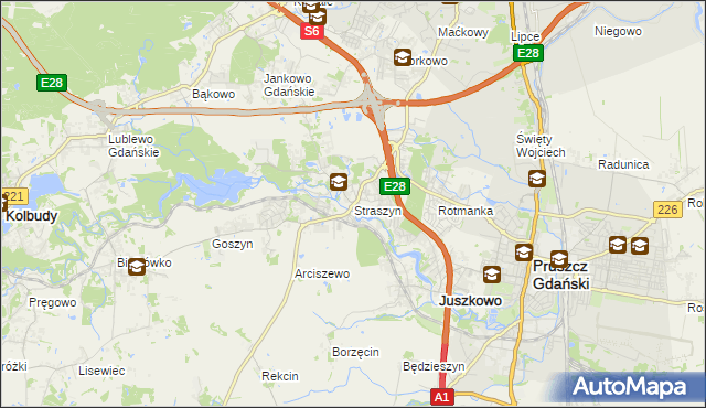 mapa Straszyn, Straszyn na mapie Targeo