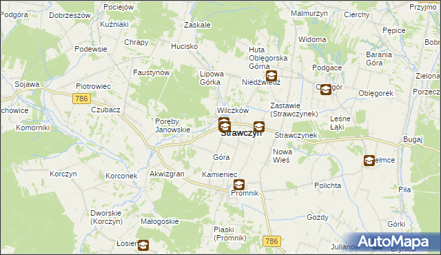 mapa Strawczyn, Strawczyn na mapie Targeo