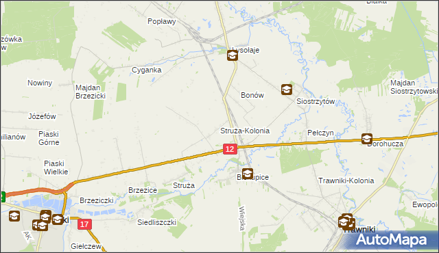 mapa Struża-Kolonia, Struża-Kolonia na mapie Targeo