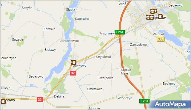 mapa Strykówko, Strykówko na mapie Targeo