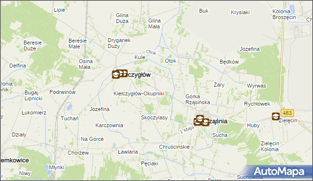 mapa Studzienica, Studzienica na mapie Targeo