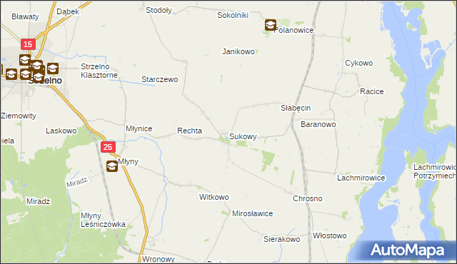 mapa Sukowy, Sukowy na mapie Targeo